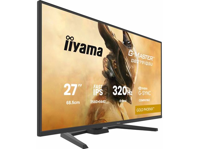 iiyama G-Master Gold Phoenix gaming monitor GB2791QSU-B1 27" Black, Fast IPS, Ultra Slim Bezel, QHD Res 2560 x 1440, 320Hz, 0.4ms, FreeSync, HDMI, Display Port, USB Hub image 4
