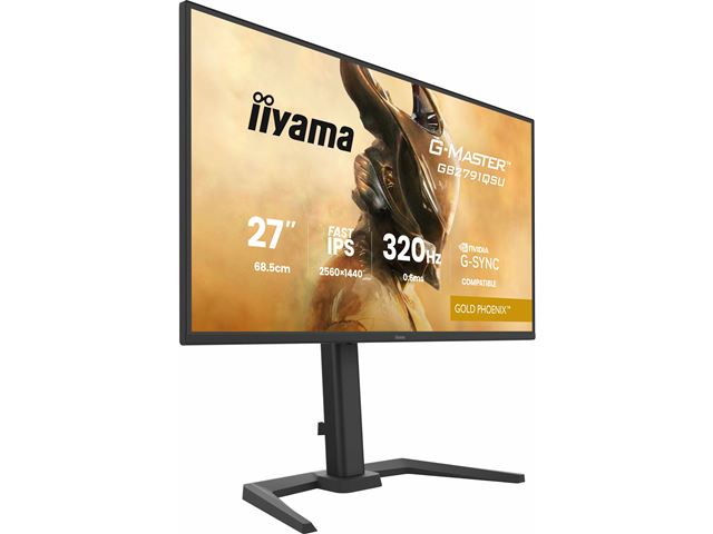 iiyama G-Master Gold Phoenix gaming monitor GB2791QSU-B1 27" Black, Fast IPS, Ultra Slim Bezel, QHD Res 2560 x 1440, 320Hz, 0.4ms, FreeSync, HDMI, Display Port, USB Hub image 5