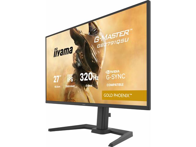 iiyama G-Master Gold Phoenix gaming monitor GB2791QSU-B1 27" Black, Fast IPS, Ultra Slim Bezel, QHD Res 2560 x 1440, 320Hz, 0.4ms, FreeSync, HDMI, Display Port, USB Hub image 6