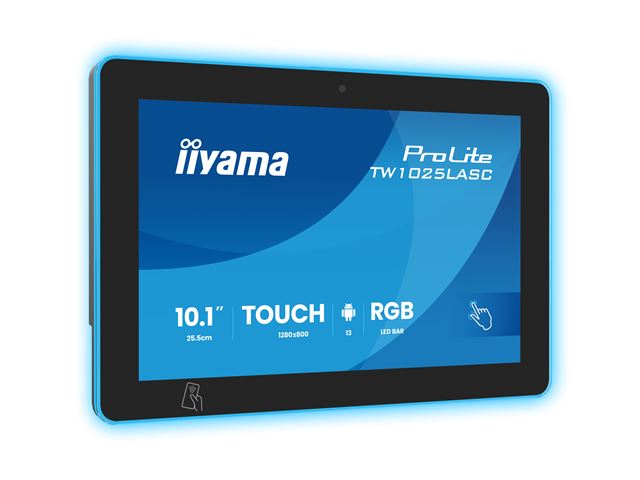 iiyama ProLite TW1025LASC-B3PNR, 10.1” PCAP 10pt touch screen with Android and Power over Ethernet Technology, Webcam/Mic, NFC/RFID reader and RGB LED bar image 7