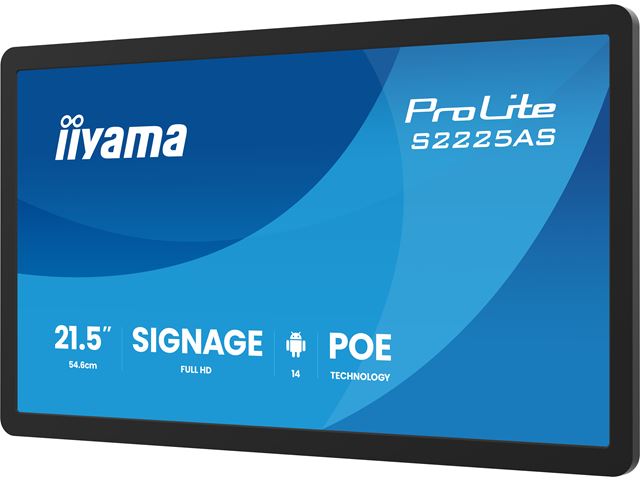 iiyama ProLite S2225AS-B1P Professional Grade Small Format Signage, 22”, Android OS, IPS, LAN control, POE, USB-C image 3