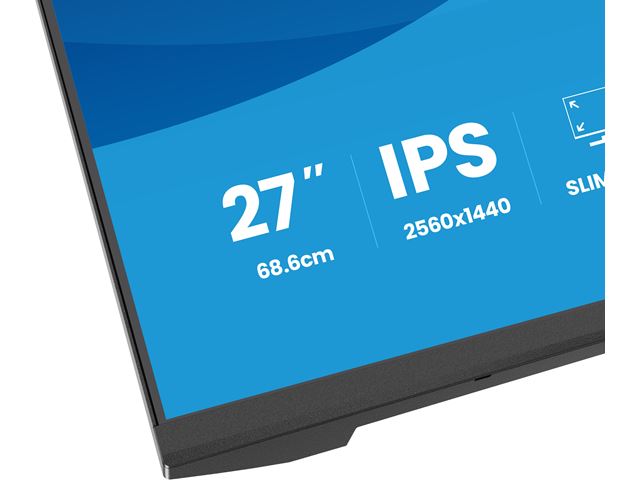 iiyama ProLite monitor XB2793QSU-B1 Height Adjustable ergonoic stand, 27" IPS, 75Hz, Black, 4-side slim bezel and QHD Res 2560×1440, HDMI, Display Port, USB Hub image 9