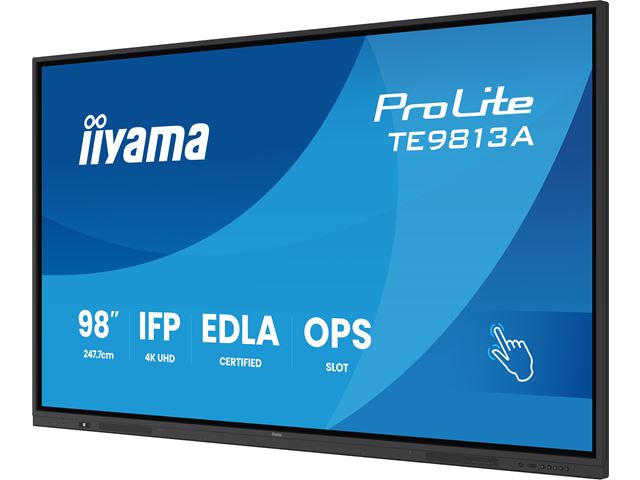 iiyama ProLite TE9813A-B2AG 98’’ Google EDLA Certified 4K Touchscreen, iiWare 21E with Android 14-EDLA, WiFi-6E with Bluetooth 5, with wall mount. image 2