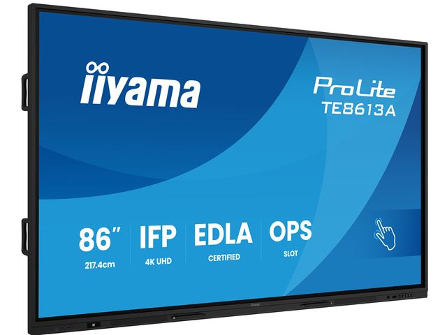 iiyama ProLite TE8613A-B2AG 86’’ Google EDLA Certified 4K Touchscreen, iiWare 21E with Android 14-EDLA, WiFi-6 with Bluetooth 5, with wall mount. image 1