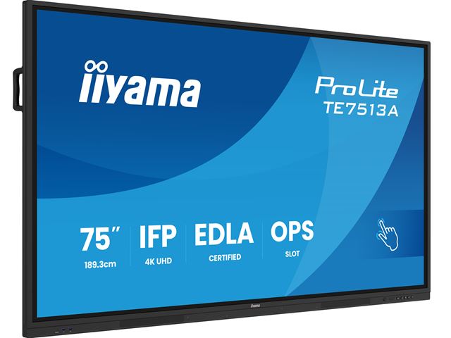 iiyama ProLite TE7513A-B2AG 75’’ Google EDLA Certified 4K Touchscreen, iiWare 21E with Android 14-EDLA, WiFi-6 with Bluetooth 5, with wall mount. image 2