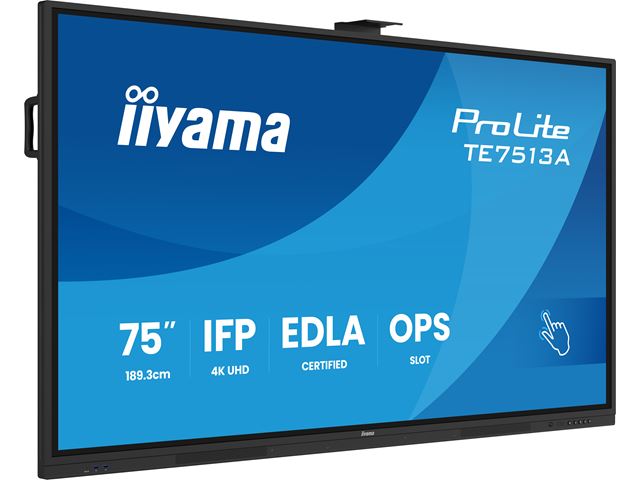 iiyama ProLite TE7513A-B2AG 75’’ Google EDLA Certified 4K Touchscreen, iiWare 21E with Android 14-EDLA, WiFi-6 with Bluetooth 5, with wall mount. image 3