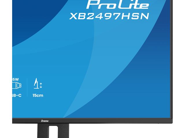 iiyama ProLite monitor XB2497HSN-B1 24" IPS, Full HD, Ultra Slim Bezel, HDMI, Display Port, USB-C dock, Ergonomic Height Adjustable.  image 8
