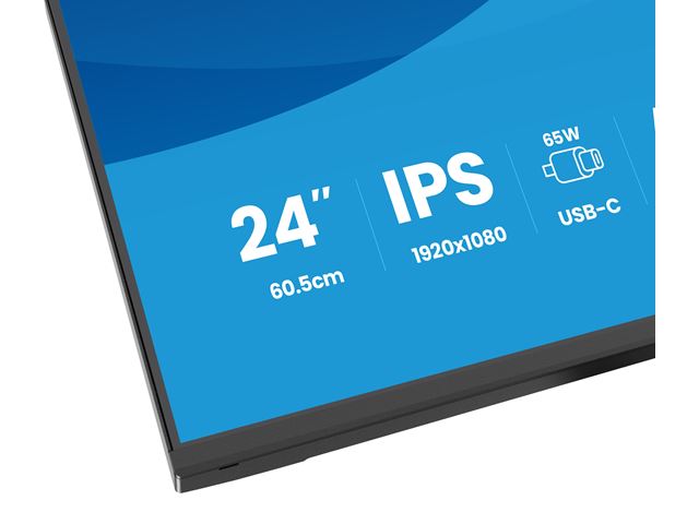 iiyama ProLite monitor XB2497HSN-B1 24" IPS, Full HD, Ultra Slim Bezel, HDMI, Display Port, USB-C dock, Ergonomic Height Adjustable.  image 10