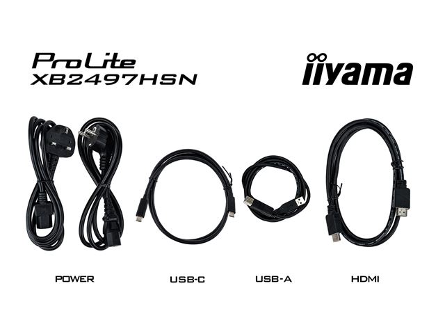iiyama ProLite monitor XB2497HSN-B1 24" IPS, Full HD, Ultra Slim Bezel, HDMI, Display Port, USB-C dock, Ergonomic Height Adjustable.  image 17