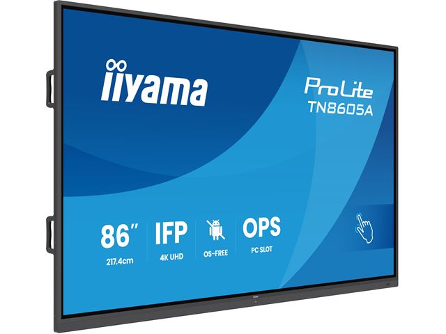 iiyama ProLite TN8505A-B1AG 85’’ 4k, IPS, HDMI/DP/USB-C, OS-Free Professional Touch Display for Maximum Security and Full IT Control, Anti-Glare with wall mount. image 1