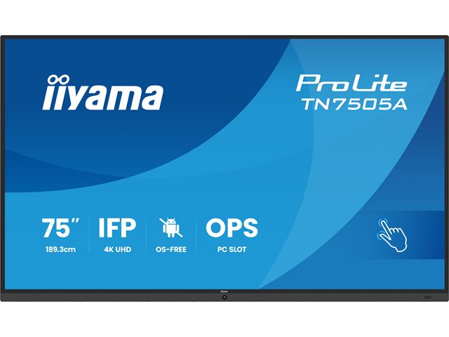 iiyama ProLite TN7505A-B1AG 75’’ 4k, IPS, HDMI/DP/USB-C, OS-Free Professional Touch Display for Maximum Security and Full IT Control, Anti-Glare with wall mount. image 0