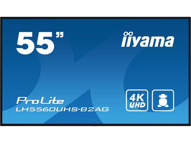 iiyama ProLite LH5560UHS-B2AG 55", VA, 4K, 24/7 Hours Operation, HDMI x 3, Landscape/Portrait, Anti-Glare, Android OS and FailOver image 0