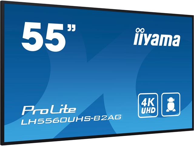 iiyama ProLite LH5560UHS-B2AG 55", VA, 4K, 24/7 Hours Operation, HDMI x 3, Landscape/Portrait, Anti-Glare, Android OS and FailOver image 2