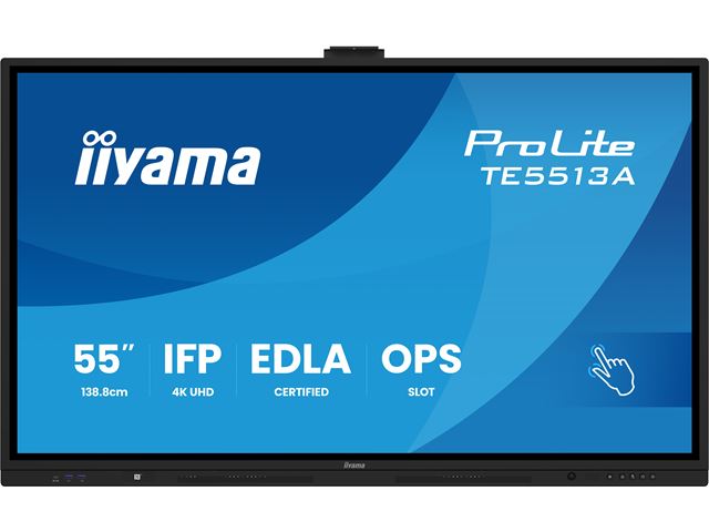 iiyama ProLite TE5513A-B2AG 55’’ Google EDLA Certified 4K Touchscreen, iiWare 21E with Android 14-EDLA, WiFi-6E with Bluetooth 5, with wall mount. image 1
