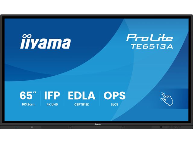 iiyama ProLite TE6513A-B2AG 65’’ Google EDLA Certified 4K Touchscreen, iiWare 21E with Android 14-EDLA, WiFi-6E with Bluetooth 5, with wall mount. image 0