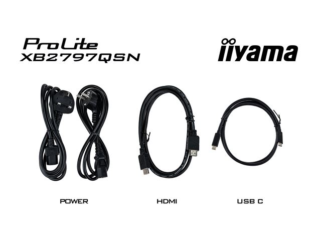 iiyama ProLite monitor XB2797QSN-B1 27" IPS, WQHD, USB-C dock and RJ45 (LAN), Ultra Slim Bezel, HDMI, Display Port, Height Adjustable.  image 21