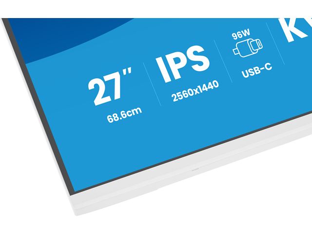 iiyama ProLite monitor XB2797QSNP-W1 27" IPS, WQHD, KVM Switch, USB-C dock and RJ45 (LAN), Ultra Slim Bezel, HDMI, Display Port, Height Adjustable.  image 9
