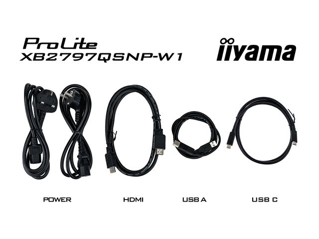 iiyama ProLite monitor XB2797QSNP-W1 27" IPS, WQHD, KVM Switch, USB-C dock and RJ45 (LAN), Ultra Slim Bezel, HDMI, Display Port, Height Adjustable.  image 19
