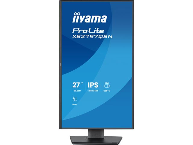 iiyama ProLite Monitor XB2797HSN-B1 27", Black, Height Adjustable, IPS Panel, USB-C connection, Daisy chain, RJ45 (LAN) image 1