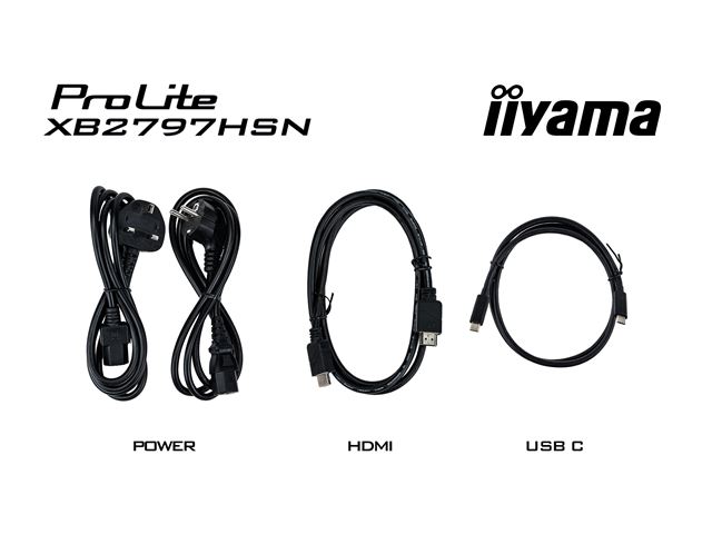 iiyama ProLite Monitor XB2797HSN-B1 27", Black, Height Adjustable, IPS Panel, USB-C connection, Daisy chain, RJ45 (LAN) image 19