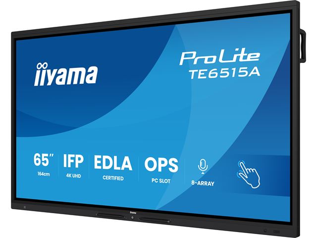 iiyama ProLite TE6515A-B2AG 65’’ Google EDLA Certified 4K Touchscreen, PIP, iiWare 21E with Android 14-EDLA, WiFi-6 with Bluetooth 5, 20W Subwoofer, with wall mount. image 2