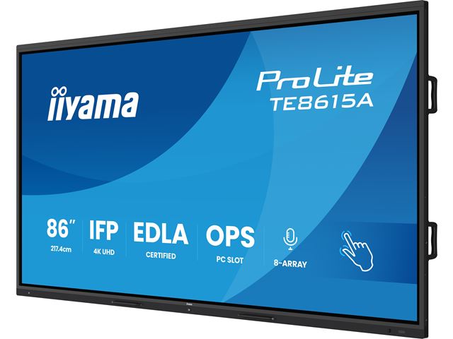 iiyama ProLite TE8615A-B2AG 86’’ Google EDLA Certified 4K Touchscreen, iiWare 21E with Android 14-EDLA, PIP, WiFi-6 with Bluetooth 5, 20W Subwoofer, with wall mount. image 2