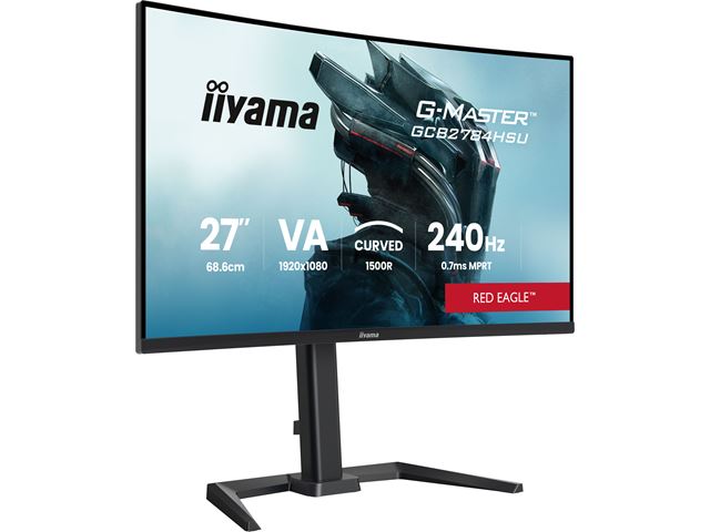 iiyama G-Master Red Eagle curved gaming monitor GCB2784HSU-B1 27" Black, Full HD, 240Hz, 0.7ms, FreeSync, HDMI, Display Port, USB Hub image 4