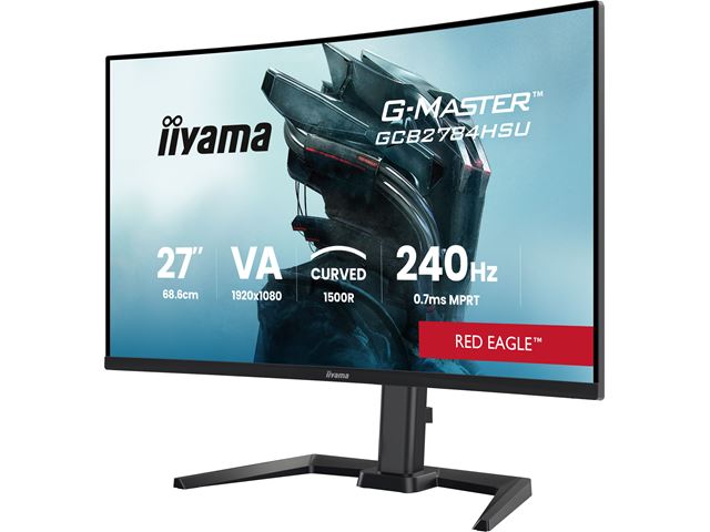 iiyama G-Master Red Eagle curved gaming monitor GCB2784HSU-B1 27" Black, Full HD, 240Hz, 0.7ms, FreeSync, HDMI, Display Port, USB Hub image 0
