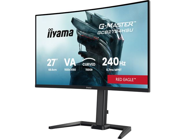 iiyama G-Master Red Eagle curved gaming monitor GCB2784HSU-B1 27" Black, Full HD, 240Hz, 0.7ms, FreeSync, HDMI, Display Port, USB Hub image 10
