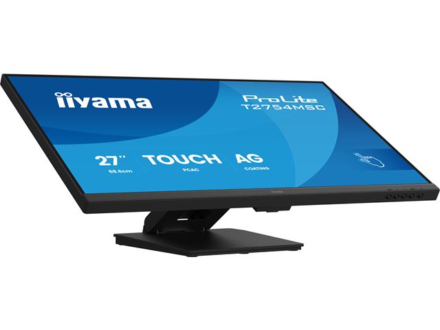 iiyama ProLite touch screen monitor T2754MSC-B2AG 27" Black, IPS, Full HD, Projective Capacitive 10pt touch, HDMI, Anti-Glare image 1