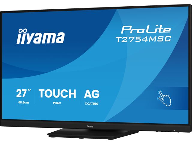 iiyama ProLite touch screen monitor T2754MSC-B2AG 27" Black, IPS, Full HD, Projective Capacitive 10pt touch, HDMI, Anti-Glare image 3