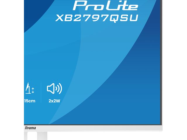 iiyama ProLite monitor XB2797QSU-W1 27" IPS, Height Adjustable, 2560x1440, 4-side slim bezel, 75hz, White, HDMI, Display Port, image 17