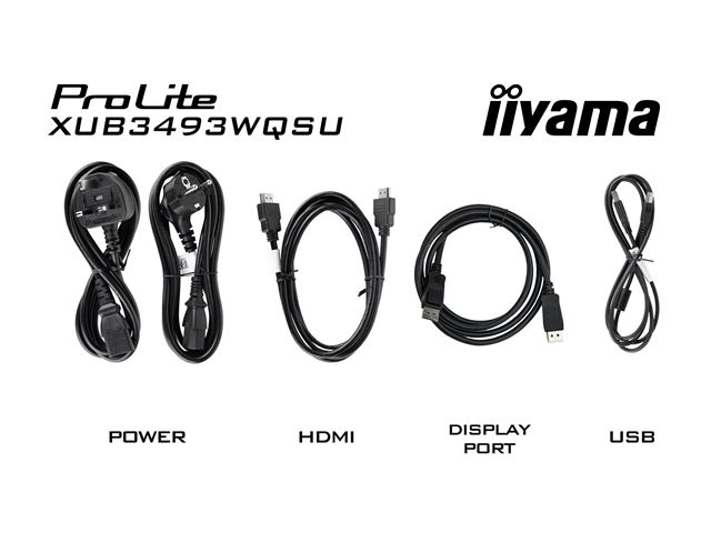 iiyama ProLite monitor XUB3493WQSU-B6 34" IPS with PiP, PBP, ultra-wide screen with HDMI and Height Adjustment image 8