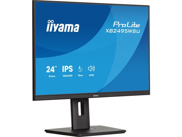 iiyama Prolite monitor XB2495WSU-B1 24" IPS, WUXGA 1920 x 1200, Black, DP, HDMI, USB Hub, 99% sRGB, Height Adjustable image 5