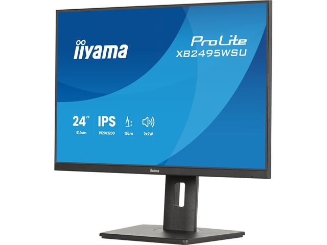 iiyama Prolite monitor XB2495WSU-B1 24" IPS, WUXGA 1920 x 1200, Black, DP, HDMI, USB Hub, 99% sRGB, Height Adjustable image 6