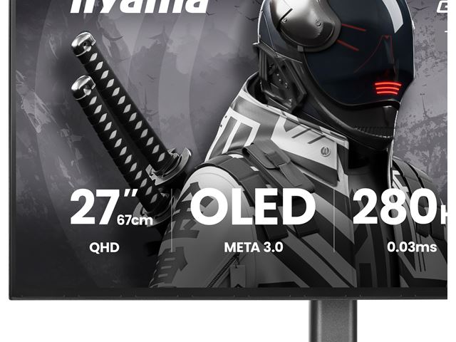 iiyama G-Master Titan Falcon gaming monitor GOB2701QSC-B1 27" with META3 OLED 4th generation panel, 2560x1440 res, 165Hz, 0.03ms, HDMI, Display Port, USB-C, USB Hub image 16