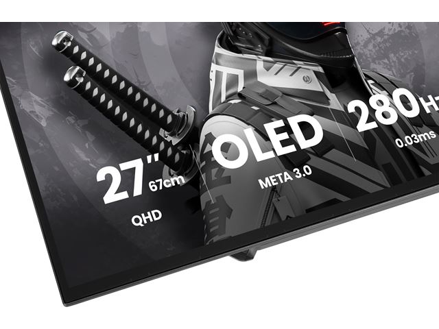 iiyama G-Master Titan Falcon gaming monitor GOB2701QSC-B1 27" with META3 OLED 4th generation panel, 2560x1440 res, 165Hz, 0.03ms, HDMI, Display Port, USB-C, USB Hub image 17