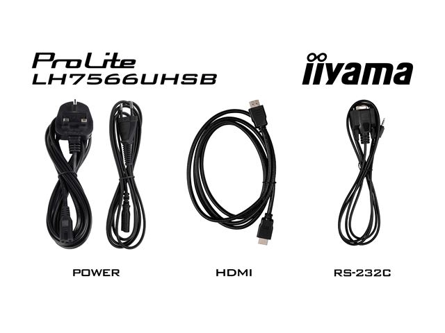 iiyama ProLite monitor LH7566UHSB-B1AG 75" Digital Signage, VA, HDMI, 4K, 24/7, Landscape/Portrait, Media Player, 800cd/m² panel for illuminating communication, Anti-Glare image 12