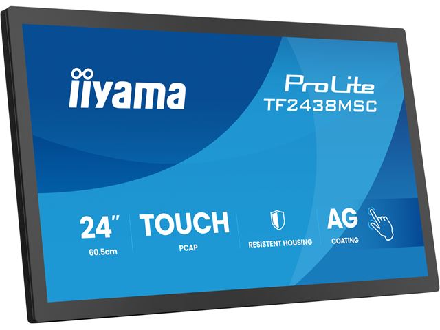 iiyama ProLite monitor TF2438MSC-B2 Semi-Outdoor 24", Optical bonded PCap, edge to edge glass, 10pt touch, Anti-glare, HDMI, DP, IPS, Scratch resistive, Anti-fingerprint coating image 4