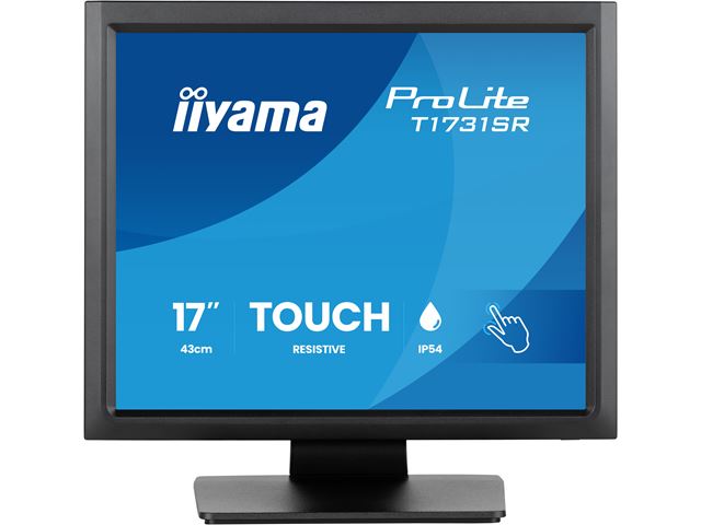 iiyama ProLite monitor T1731SR-B2S 17" Black, 5:4, Resistive single touch, HDMI, Display Port, IP54 rated image 0