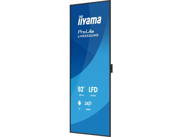 iiyama ProLite LH9252UWS-B1AG 92'' specialised 21:9 panoramic commercial signage, 24/7, 5K, VA, USB-C, landscape/portrait, OPS slot, Anti-Glare image 2