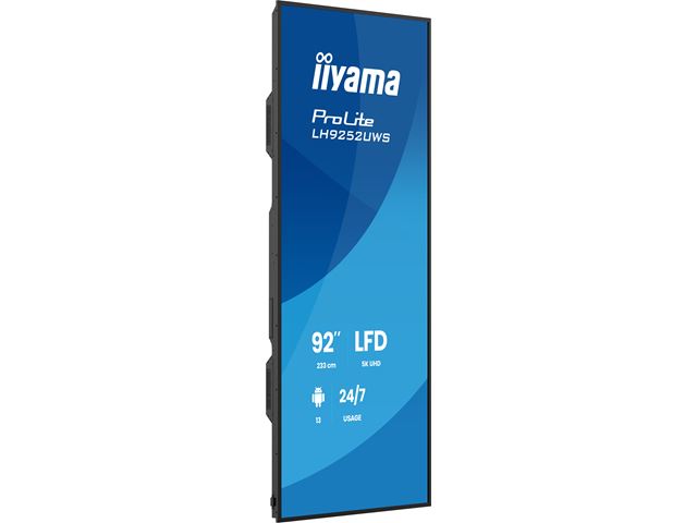 iiyama ProLite LH9252UWS-B1AG 92'' specialised 21:9 panoramic commercial signage, 24/7, 5K, VA, USB-C, landscape/portrait, OPS slot, Anti-Glare image 3