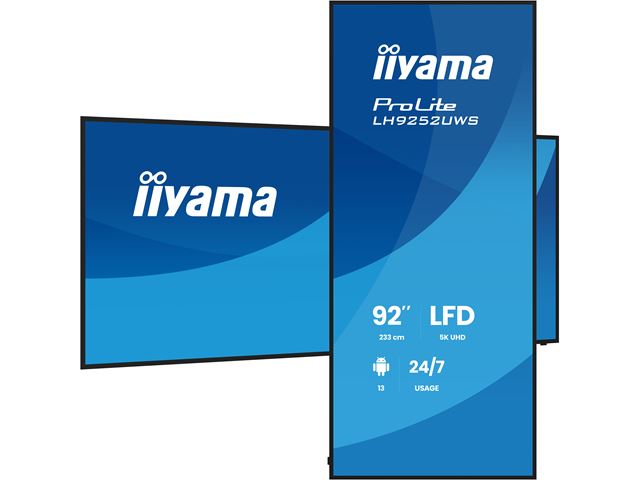 iiyama ProLite LH9252UWS-B1AG 92'' specialised 21:9 panoramic commercial signage, 24/7, 5K, VA, USB-C, landscape/portrait, OPS slot, Anti-Glare image 5