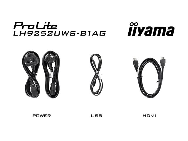 iiyama ProLite LH9252UWS-B1AG 92'' specialised 21:9 panoramic commercial signage, 24/7, 5K, VA, USB-C, landscape/portrait, OPS slot, Anti-Glare image 17