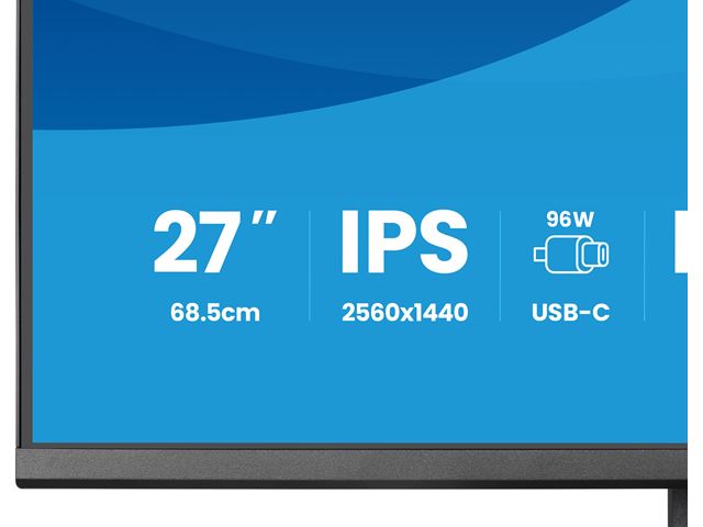 iiyama ProLite monitor XB2797QSNPH-B1 27" IPS, built-in Windows Hello camera and microphone, QHD resolution, KVM switch, Height Adjustable, 3-side borderless design image 8
