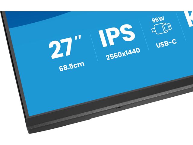 iiyama ProLite monitor XB2797QSNPH-B1 27" IPS, built-in Windows Hello camera and microphone, QHD resolution, KVM switch, Height Adjustable, 3-side borderless design image 9