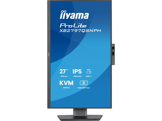 iiyama ProLite monitor XB2797QSNPH-B1 27" IPS, built-in Windows Hello camera and microphone, QHD resolution, KVM switch, Height Adjustable, 3-side borderless design image 26