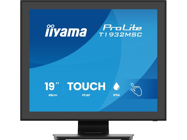 iiyama ProLite monitor T1932MSC-B2S 19", Projective Capacitive 10pt touch, IPS, Scratch resistant, Edge to edge glass, 5:4, HDMI, DisplayPort, Water and dust protection image 0
