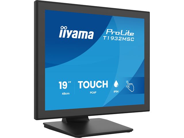 iiyama ProLite monitor T1932MSC-B2S 19", Projective Capacitive 10pt touch, IPS, Scratch resistant, Edge to edge glass, 5:4, HDMI, DisplayPort, Water and dust protection image 2