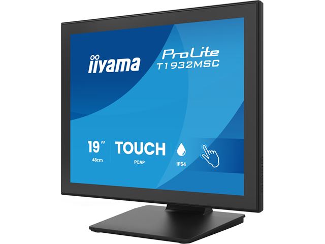 iiyama ProLite monitor T1932MSC-B2S 19", Projective Capacitive 10pt touch, IPS, Scratch resistant, Edge to edge glass, 5:4, HDMI, DisplayPort, Water and dust protection image 3
